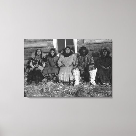 Reindeer Mary en haar familie in Alaska Canvas Afdruk (Voorkant)