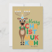 Reindeer Menorah Hanukkah kerstkaart Kaart (Voorkant)