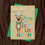 Reindeer Menorah Hanukkah kerstkaart Kaart<br><div class="desc">Een rendiertje met een menorah voor geweien die een Merry Christmukkah willen vieren om zowel Hanukkah als Kerstmis te vieren.</div>