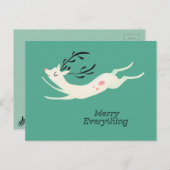 Reindeer Merry Alles Feestdagenkaart (Voorkant / Achterkant)