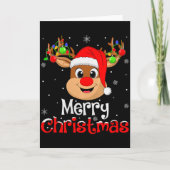 Reindeer Merry Christmas Family Men Women Kids Xma Kaart (Voorkant)