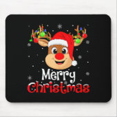 Reindeer Merry Christmas Family Men Women Kids Xma Muismat (Voorkant)