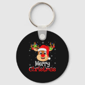 Reindeer Merry Christmas Family Men Women Kids Xma Sleutelhanger (Voorkant)