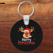 Reindeer Merry Christmas Family Men Women Kids Xma Sleutelhanger (Voorkant)