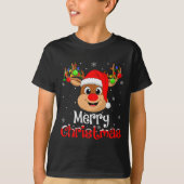 Reindeer Merry Christmas Family Men Women Kids Xma T-shirt (Voorkant)