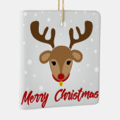 Reindeer Merry Kerstmis Keramisch Ornament (Rechts)