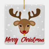 Reindeer Merry Kerstmis Keramisch Ornament (Achterkant)