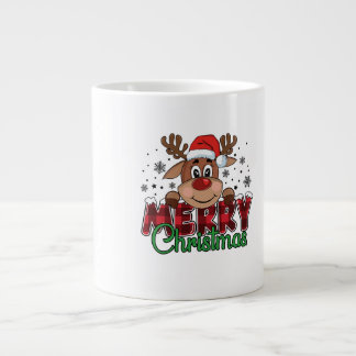 Reindeer Merry Kerstmis SVG PNG Grote Koffiekop
