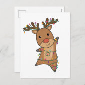 Reindeer Merry Winter Animals Deer Feestdagenkaart (Voorkant / Achterkant)