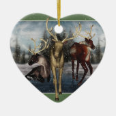 Reindeer Merry Yule - Gepersonaliseerd Ornament va (Voorkant)