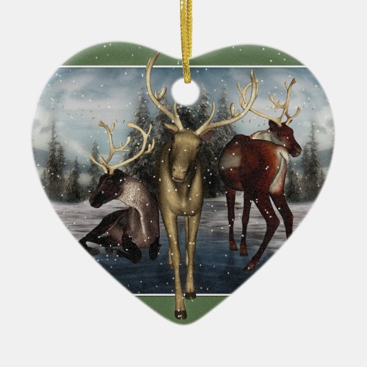 Reindeer Merry Yule - Gepersonaliseerd Ornament va (Voorkant)