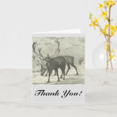 Reindeer met Antlers, "Dank je!",  kijk! Kaart (Gele Bloem)