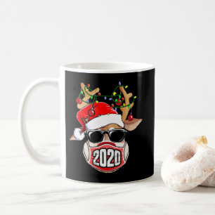 Reindeer met gezichtsmasker Kerstmis 2020 familie Koffiemok