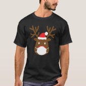 Reindeer met gezichtsmasker Kerstmis 2020 familie  T-shirt (Voorkant)