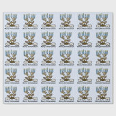 Reindeer met Menorah Antlers Chrismukkah Paper Cadeaupapier (Vlak)