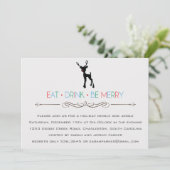 Reindeer Mingle en Jingle Invitation Kaart (Staand voorkant)