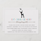 Reindeer Mingle en Jingle Invitation Kaart (Voorkant / Achterkant)