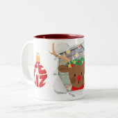 Reindeer Mug For Gifting Tweekleurige Koffiemok (Voorkant links)