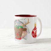 Reindeer Mug For Gifting Tweekleurige Koffiemok (Voorkant rechts)