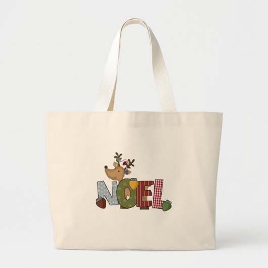 Reindeer Noel Holiday Tshirts en Gifts Grote Tote Bag (Voorkant)