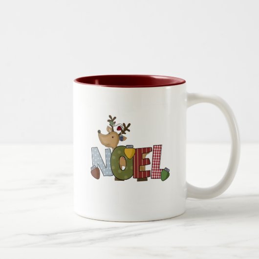 Reindeer Noel Holiday Tshirts en Gifts Tweekleurige Koffiemok (Rechts)