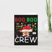 Reindeer Nurse Christmas Scrub Tops Boo Crew Nurse Kaart (Voorkant)