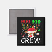 Reindeer Nurse Christmas Scrub Tops Boo Crew Nurse Magneet (Voorkant / Achterkant)