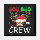 Reindeer Nurse Christmas Scrub Tops Boo Crew Nurse Magneet (Voorkant)