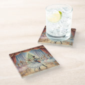 Reindeer Nutcracker Ballet, Glass Coaster Glazen Onderzetter (Schuin)
