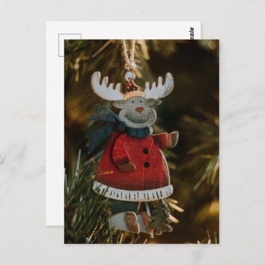 Reindeer Ornament Kerstmis Briefkaart (Voorkant / Achterkant)