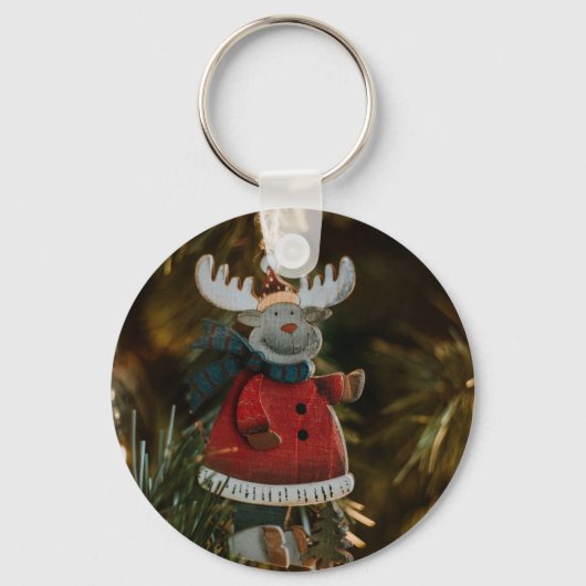 Reindeer Ornament Kerstmis Sleutelhanger (Voorkant)