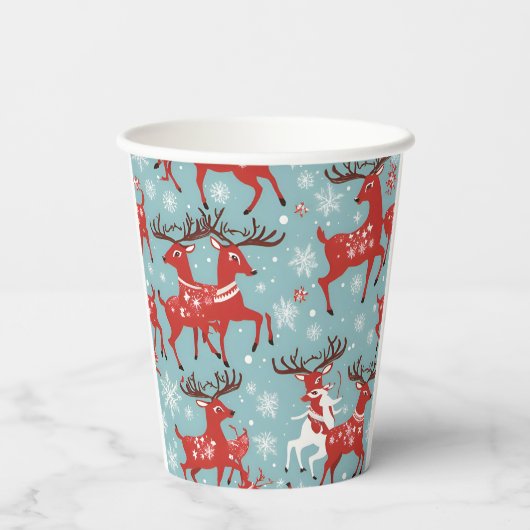 Reindeer Papieren Bekers (Achterkant)