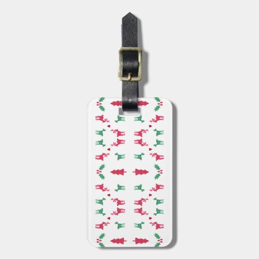 REINDEER PATTERN BAGAGELABEL (Voorkant verticaal)
