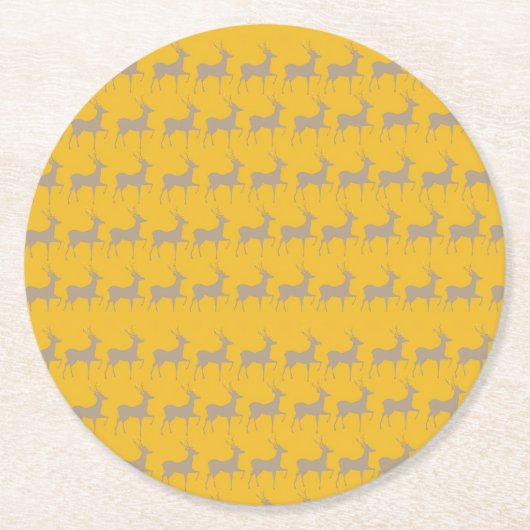 Reindeer Pattern Disposable Paper Coasters Ronde Kartonnen Onderzetter (Voorkant)