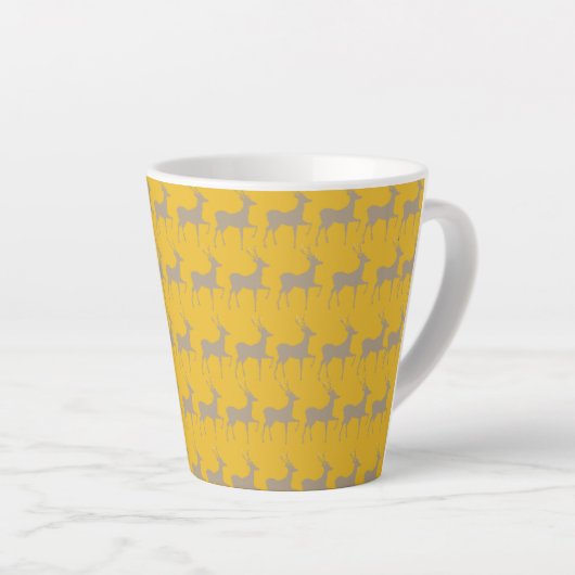 Reindeer Pattern Latte Mug - Mustard Yellow Christ Latte Mok (Rechterhoek)