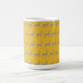 Reindeer Pattern Mug - Mustard Yellow Christmas Koffiemok (Center)