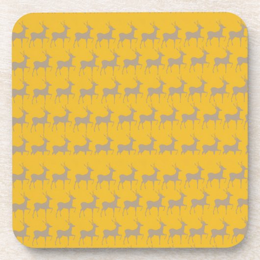 Reindeer Pattern Plastic Coaster Bier Onderzetter (Voorkant)