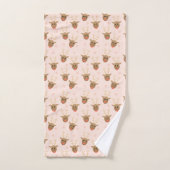 Reindeer Pattern Winter Snowflakes Sinaasappel Bad Handdoek (Handdoek)