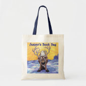 Reindeer Personalized Book Bag Tote Bag (Voorkant)