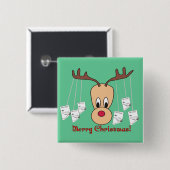 Reindeer Pharmacy Merry Kerstmis Vierkante Button 5,1 Cm (Voorkant /achterkant)