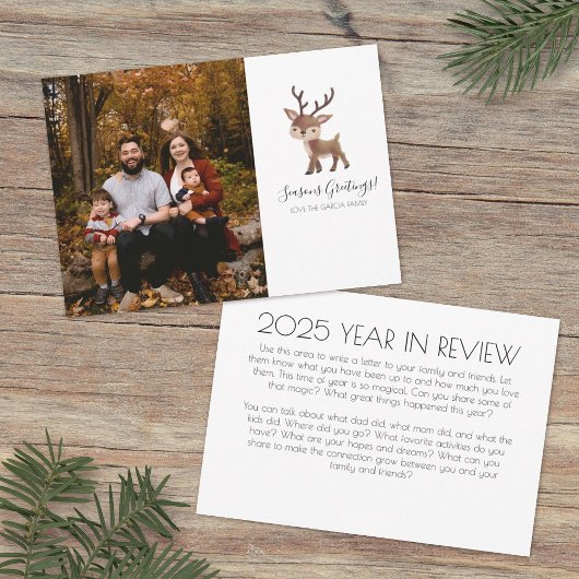 Reindeer Photo Christmas Card Feestdagenkaart