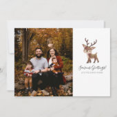 Reindeer Photo Christmas Card Feestdagenkaart (Voorkant)