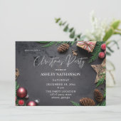 Reindeer & Pine Rustic-kerstfeest Kaart (Staand voorkant)