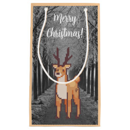 Reindeer, pixelart Merry Christmas  Klein Cadeauzakje