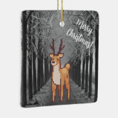 Reindeer, pixelart Merry Christmas, Pixel Art  Keramisch Ornament (Rechts)