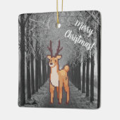Reindeer, pixelart Merry Christmas, Pixel Art  Keramisch Ornament (Links)