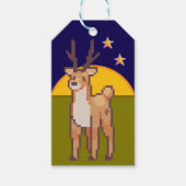 Reindeer, Pixelart, Pixel, Art  Cadeaulabel (Voorkant)