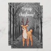 Reindeer, pixelart, Pixel Art Merry Christmas  Feestdagenkaart (Voorkant / Achterkant)