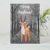 Reindeer, pixelart, Pixel Art Merry Christmas  Feestdagenkaart (Staand voorkant)