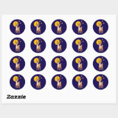 Reindeer, Pixelart, Pixel Art  Ronde Sticker (Vel)